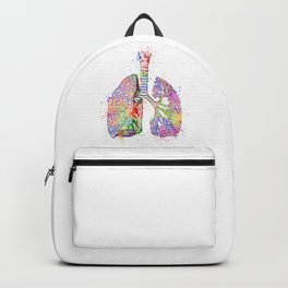 Human Lungs Art Colorful Watercolor Gift Anatomy Art Backpack