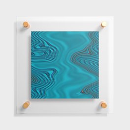 Ocean blue liquid shapes Floating Acrylic Print