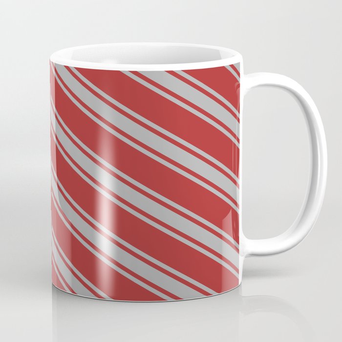 Brown & Dark Gray Colored Lined/Striped Pattern Coffee Mug