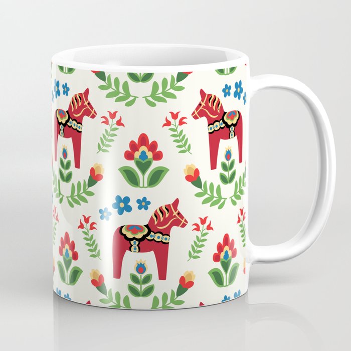 Swedish Dala Horses Red Coffee Mug