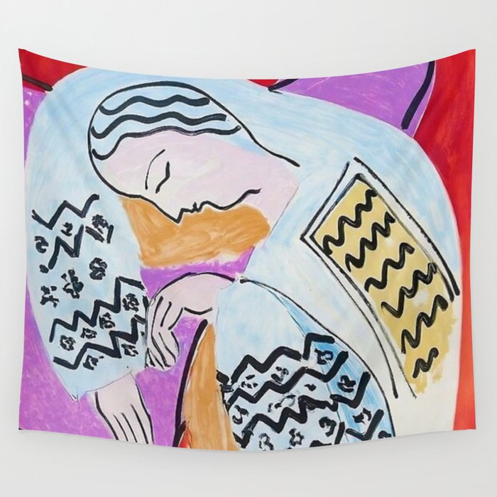 Henri Matisse The Dream Paris Exhibition Aix en Provence France Advertisement Poster Wall Tapestry by Atlantic Coast Arts and Paintings Society6