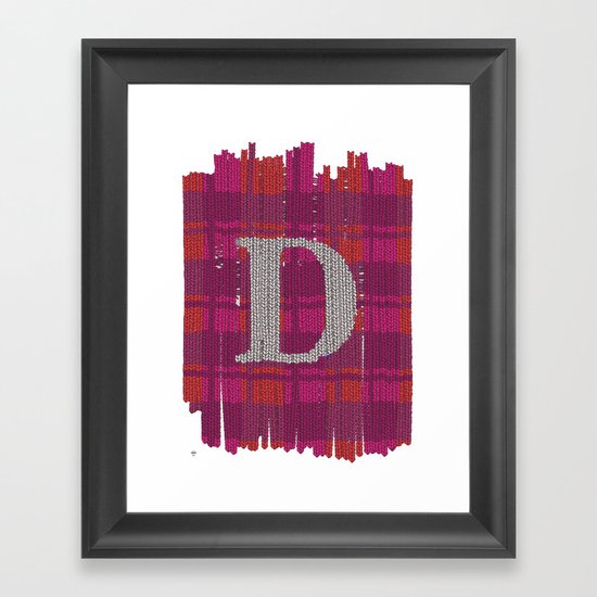 Winter clothes. Letter D. Framed Art Print