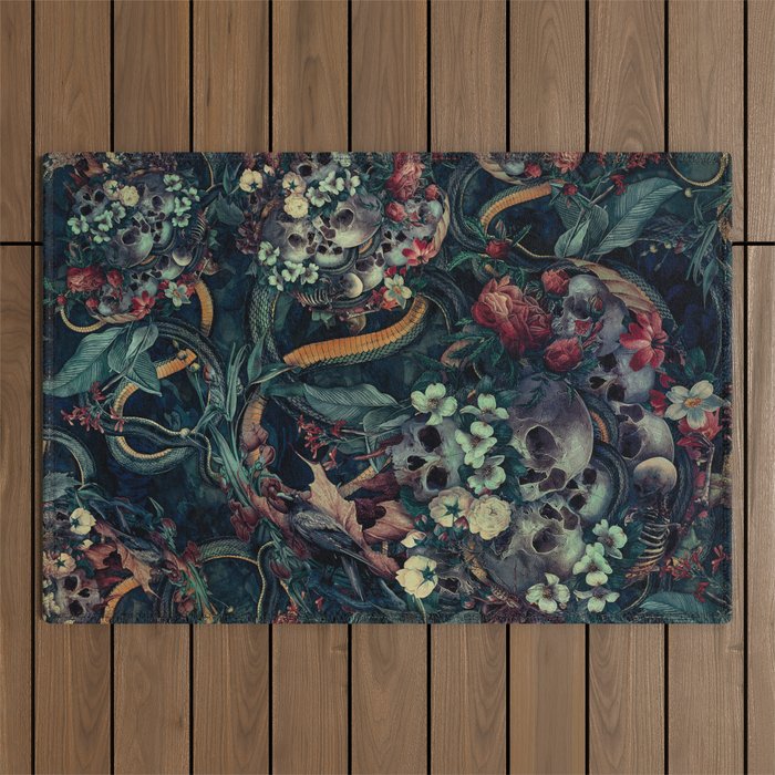 Skulls and Snakes Outdoor Rug