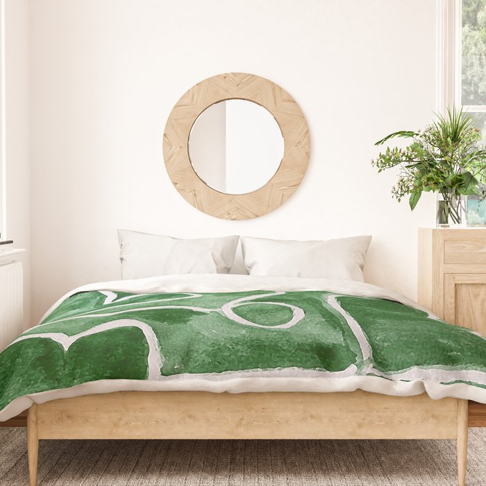hand painted abstract curve lines 326 Duvet Cover
