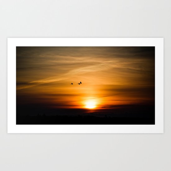 Sunset Silhuettes Art Print