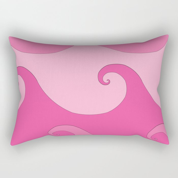 Spiral Waves Pink Rectangular Pillow