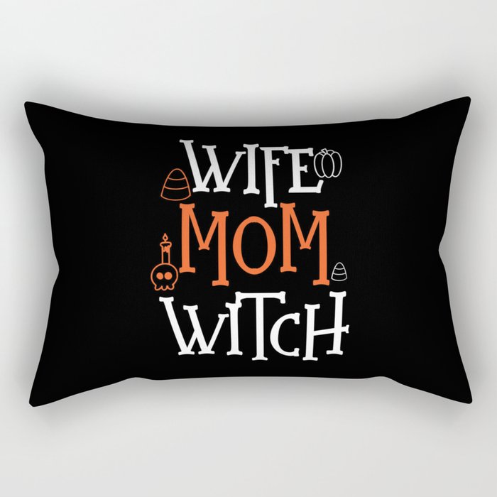 Wife Mom Witch Halloween Rectangular Pillow