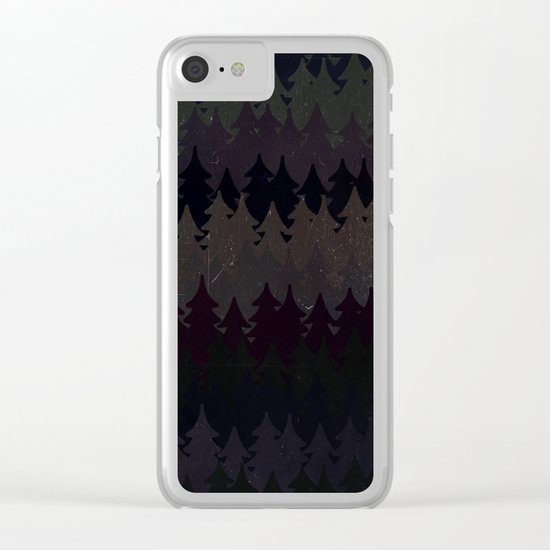 The secret forest at night - Abstract dark tree pattern Clear iPhone Case