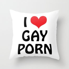 I (heart) GAY PORN Throw Pillow