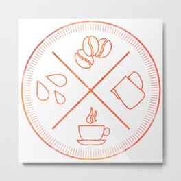 Four Elements of Cappuccino Pictogram Metal Print