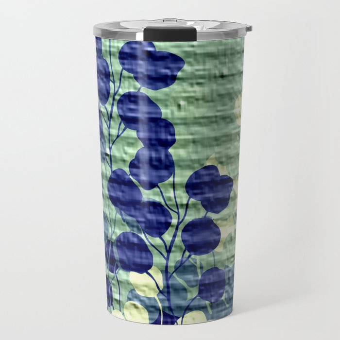 Purple and Lime Botanical Travel Mug