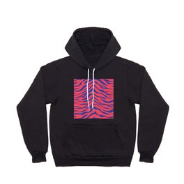 tiger print - red and blue Hoody