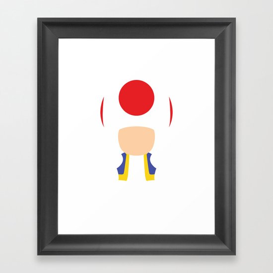 Mario - Toad Framed Art Print