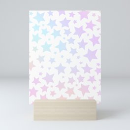 Iridescent Rainbow Star Pattern Mini Art Print