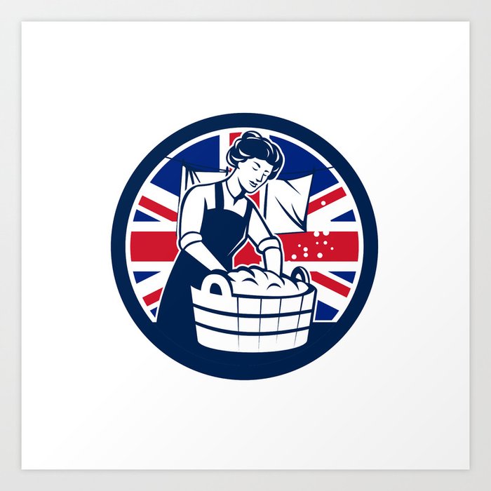 British Laundry Union Jack Flag Icon Art Print