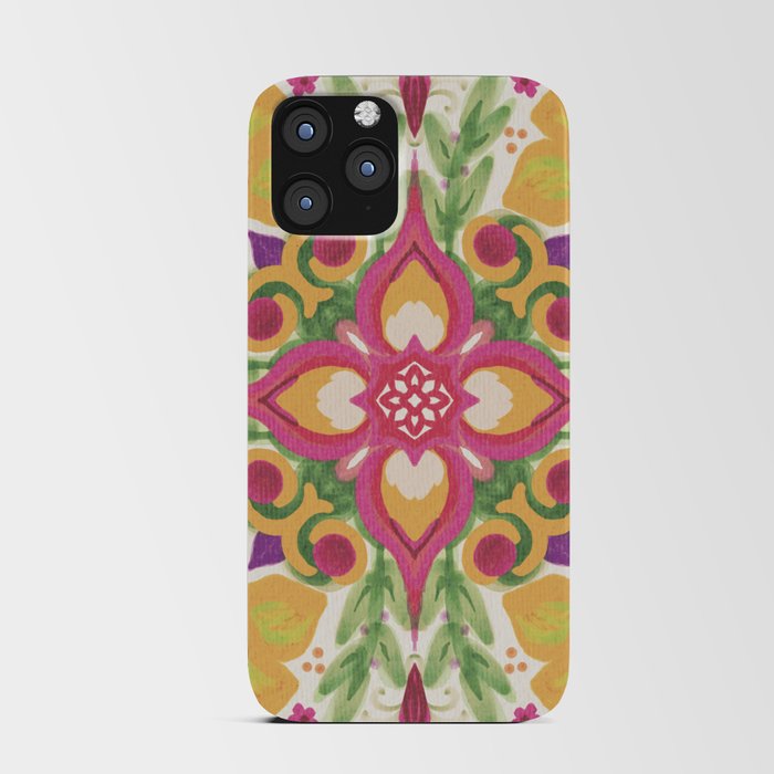 Floral mandala iPhone Card Case
