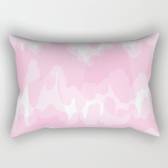 Blossom - Blush pink abstract art Rectangular Pillow