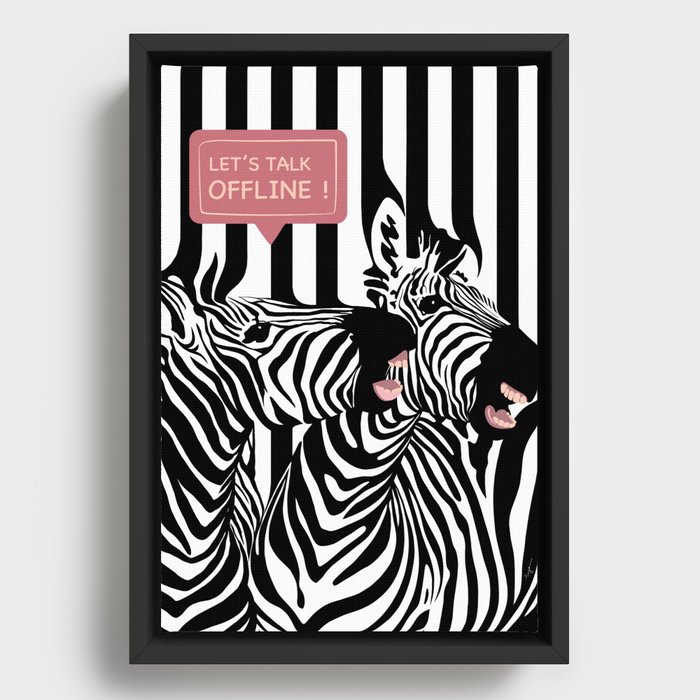 Zebra Pun Framed Canvas