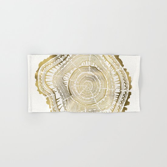 Gold Tree Rings Hand & Bath Towel