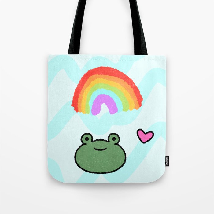 Frog Rainbow Tote Bag