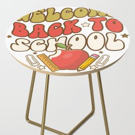 Welcome back to school retro vintage art Side Table
