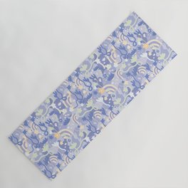 Underground Flowers Blue Yoga Mat