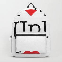 I Heart Upland, CA Backpack | Red, Upland, Typewriter, Iheartupland, Graphicdesign, Ca, Iloveupland, California, White, Love 