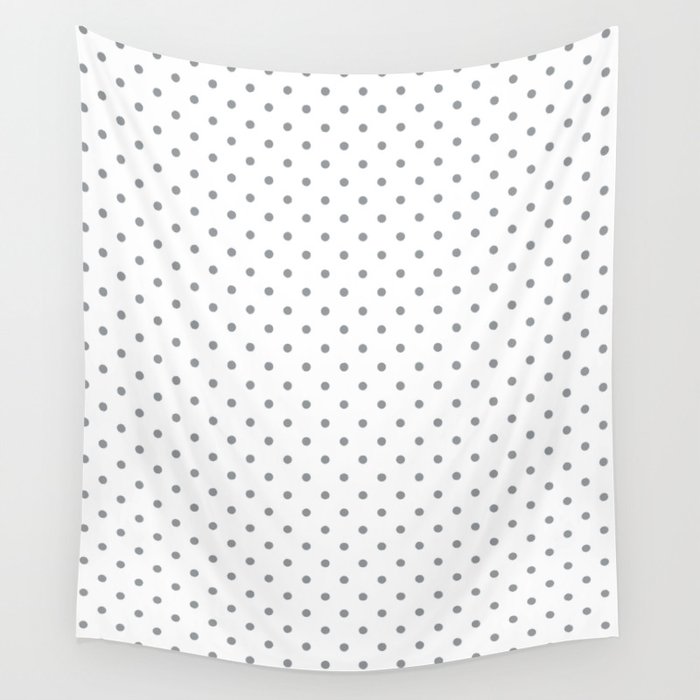 Steely Gray - polka 8 Wall Tapestry