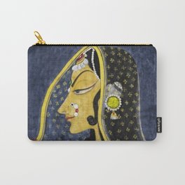Bani Thani female portrait painting in traditional Rajasthani, the Mona Lisa of India by Nihal Chand Carry-All Pouch | Painting, Goddess, Brahma, Gwalior, Lakshmi, Hindu, Krishna, Saraswati, Female, Harem 