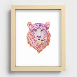 Colorful Tiger Recessed Framed Print