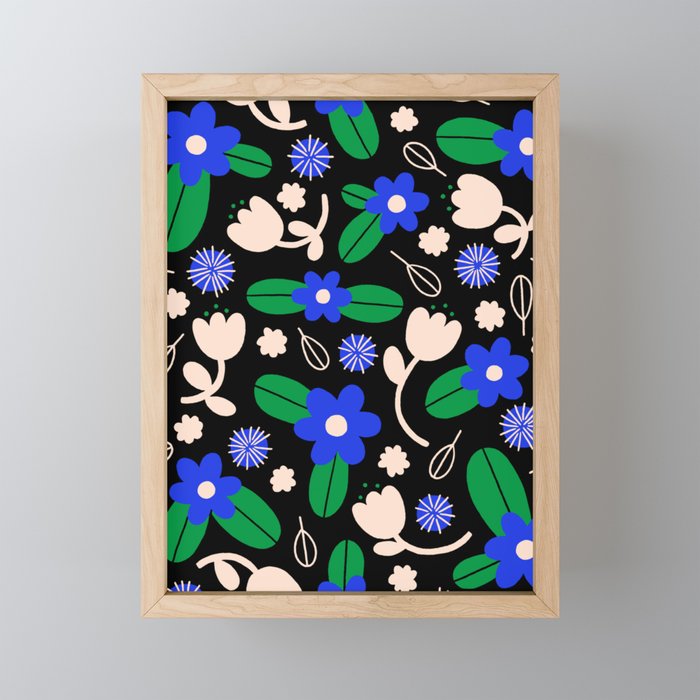 Flower Field - Primary Framed Mini Art Print