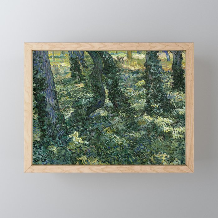 Vincent van Gogh Undergrowth Oil Painting Framed Mini Art Print