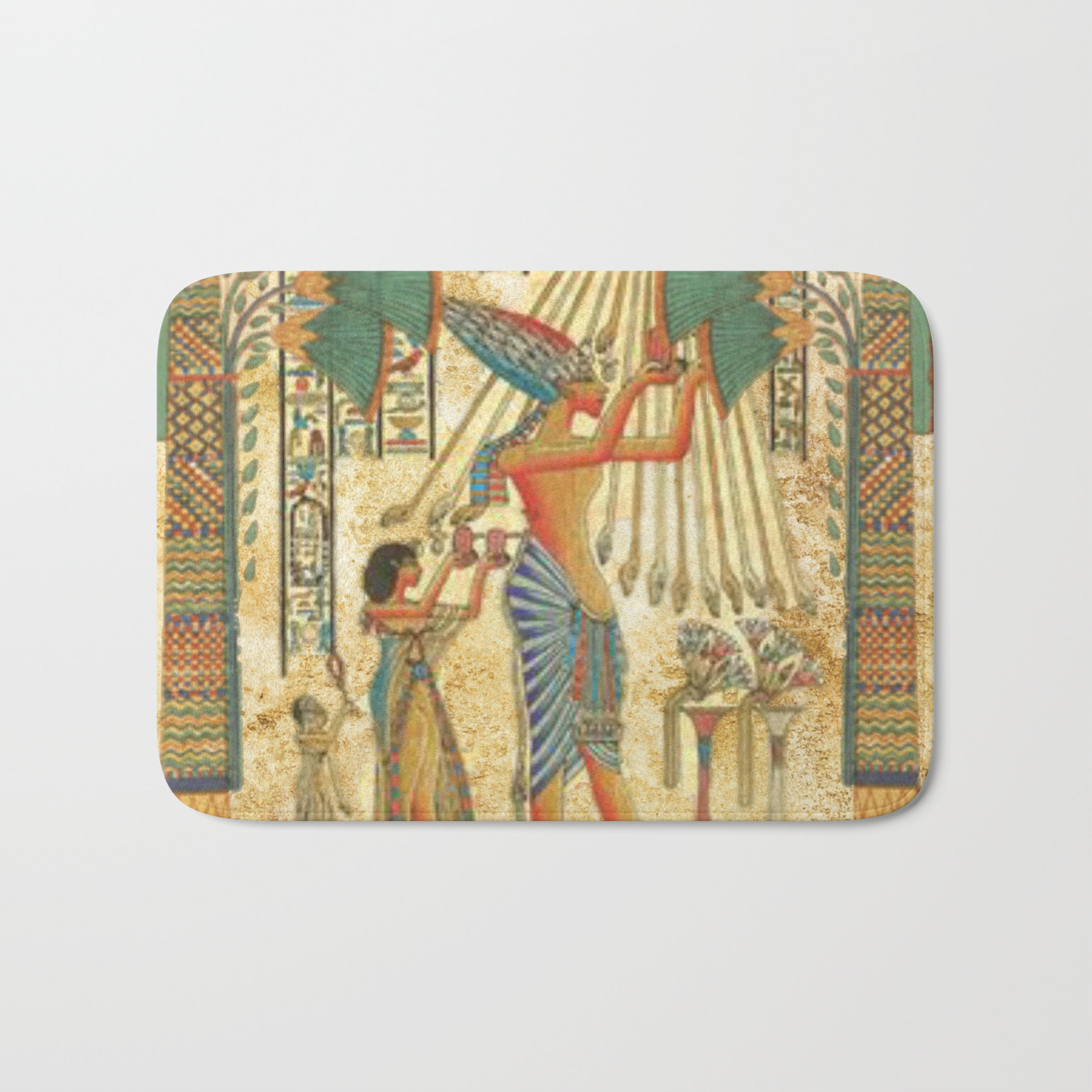 Egyptian Man Sun God Ra Amun Bath Mat By Etnousta Society6