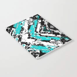 Blue Changes - Abstract black, white and blue Notebook