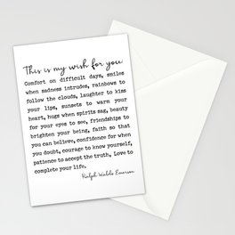 Ralph Waldo Emerson Quote, My Wish For You Stationery Card