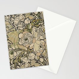 Alphonse mucha flowers textile Stationery Card