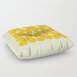 Abstraction_DAISY_YELLOW_FLORAL_BLOSSOM_PATTERN_POP_ART_1207A Floor Pillow