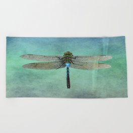 Blue Dragonfly Beach Towel