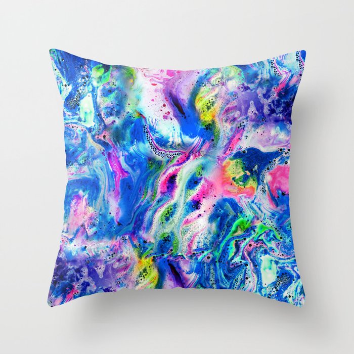 Bathbomb, fluid art, psychedelic art, trippy, psytrance, lsd, acid Throw Pillow