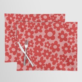 PINK AND RED RETRO FLOWERS Placemat