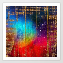 Rainbow Wood Texture  Art Print | Abstractart, Painting, Psychedelicart, Boldart, Goldstripes, Gothic, Unicorn, Hippieart, Geometricpattern, Goldglitterpattern 