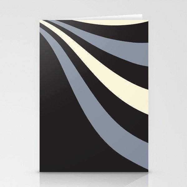 Black, Gray and Cream Wave Stationery Cards