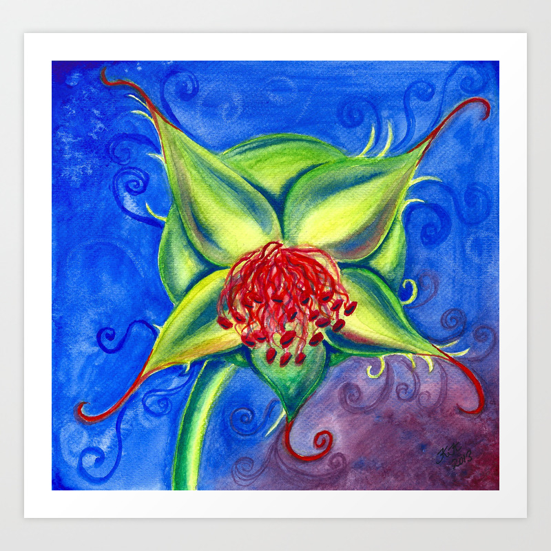 Rose Hip Watercolor Painting Art Print By Ilylilyart | Society6