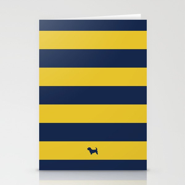Preppy & Classy, Navy Blue / Gold Striped Two Stationery Cards