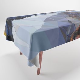 Road in Snowy Landscape Low Poly Geometric  Tablecloth