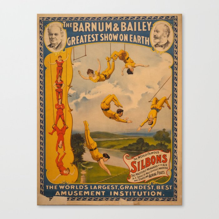 Vintage poster - Circus Trapeze Act Canvas Print
