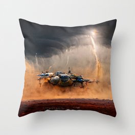 Landing on a new planet Throw Pillow