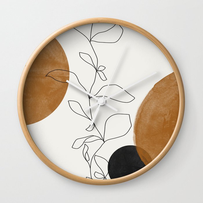Abstract Plant Wall Clock