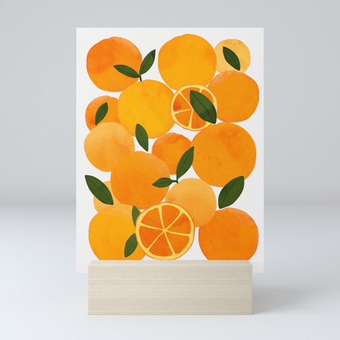 mediterranean oranges still life  Mini Art Print
