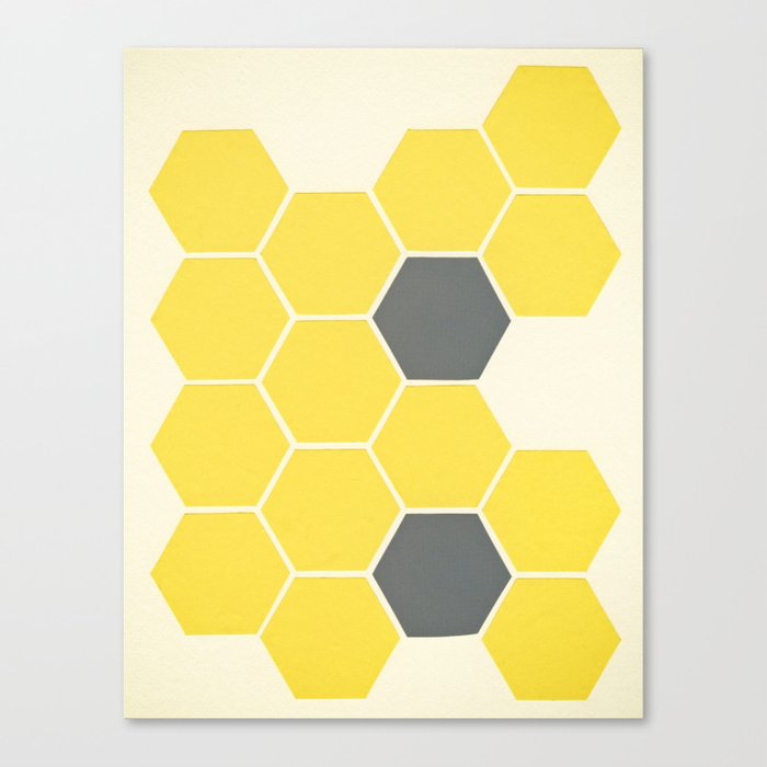 Yellow Honeycomb Canvas Print